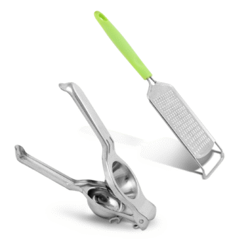 Cheforra Combo Set of Grater & Lemon Squeezer - Set of 2 | Premium Stainless Steel | Deluxe